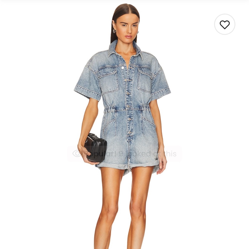 Denim Short Sleeve Romper